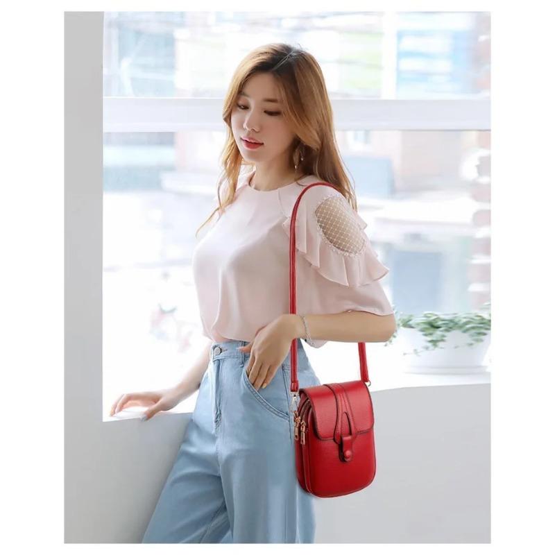 Women's Mini Multifunctional Leather Shoulder Bag for Cellphone Sport Female Handbag Fashion Casual