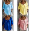 Casual Womens Vneck Long Sleeve T Shirt With Spliced Cotton Blend For Streetwear Style