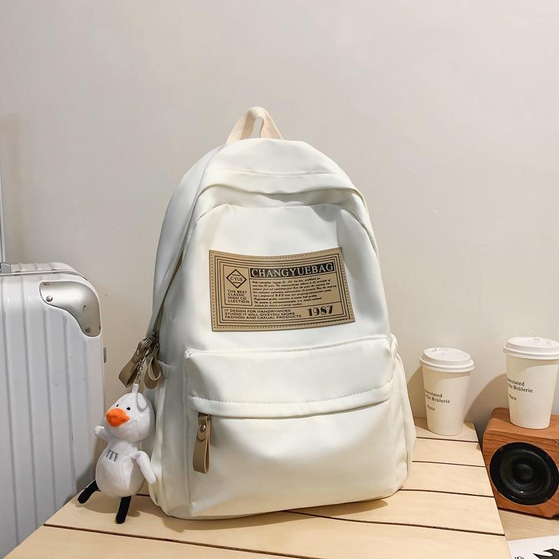 Winter Neuer Einfarbiger Studentenrucksack mit Großer Kapazität Street Fashion Aufgewerteter Outdoor Doppel-Schulter-Rucksack