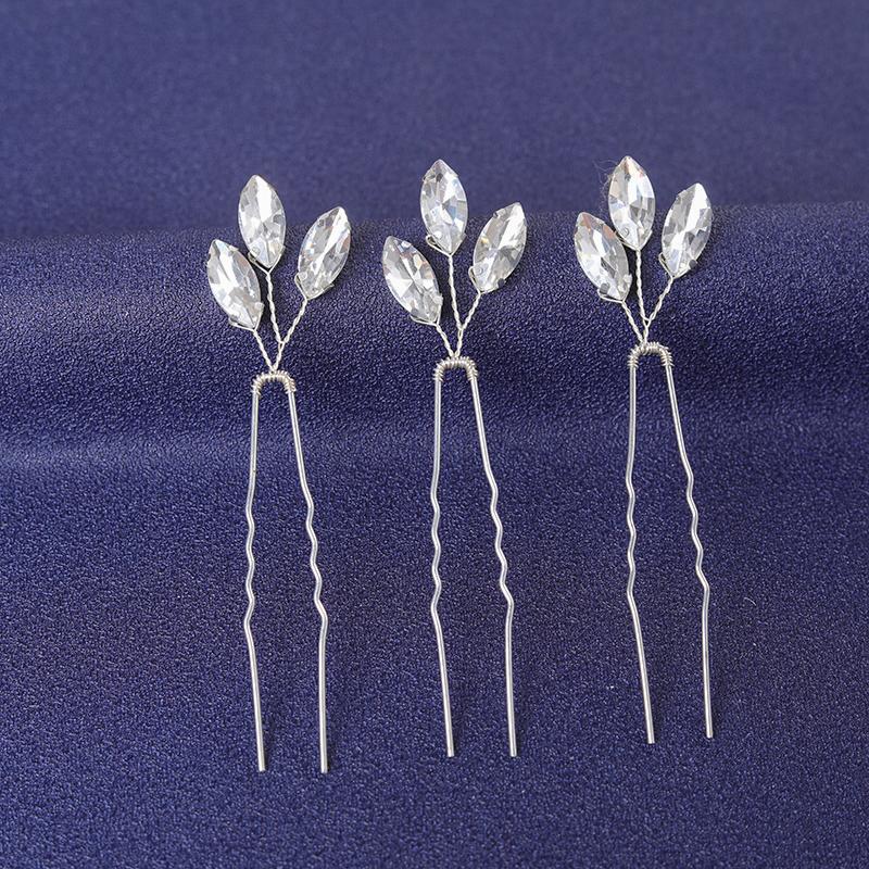 Silver Color Trendy Crystal Hair Pin For Women Party Pearl Hair Clip Pin Bridal Wedding Hair Accessories Jewelry Hairpin Gift