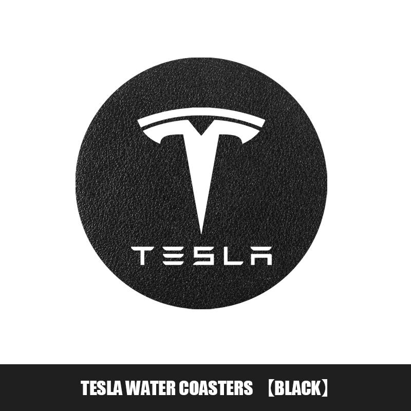 AND1 2Pcs Car Cup Mats Non-Slip Resistance Waterproof Bottle Pad For Tesla Model 3 Model S Model X Model Y Cybertruck Roadster SpaceX