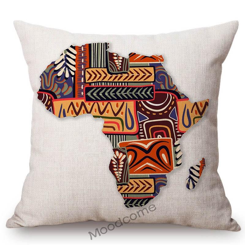 Traditional African Ethnic Trial Geometric Pattern Africa Map Nordic Sofa Throw Pillow Case Home Decorative Sofa Cushion Cover