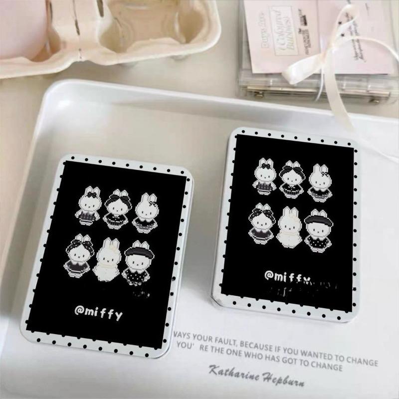 Miffy Cute Cartoon Metal Storage Box Kawaii Bunny Pastel Colors Small Item Organizer for Desk/Study Removable Durable Gift-Ready