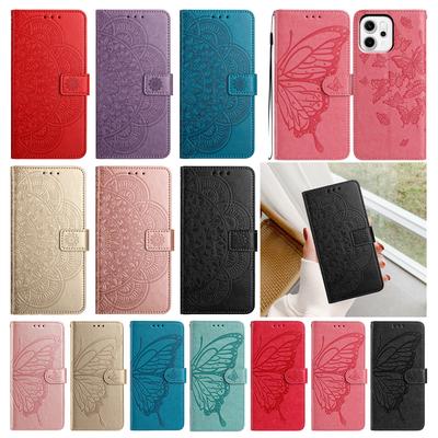 Butterfly Flower Leather Phone Wallet Case Book For OPPO Reno 7 Lite 7Z Z A54 A57 A58 A74 A77 A93 A94 Realme Note 60 60X C63 C61