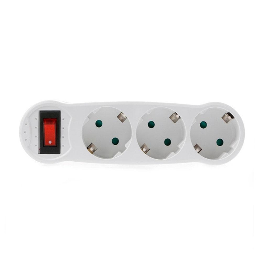AC 110~250V 16A European Type Conversion Plug 1 To 3 Way EU Standard Power Adapter Socket EU Conversion Socket Plug With Switch