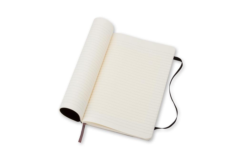 Moleskine Classic Notebook, Soft Cover, Horizontal Ruled, Large Size (13cm x 21cm), Black, QP616