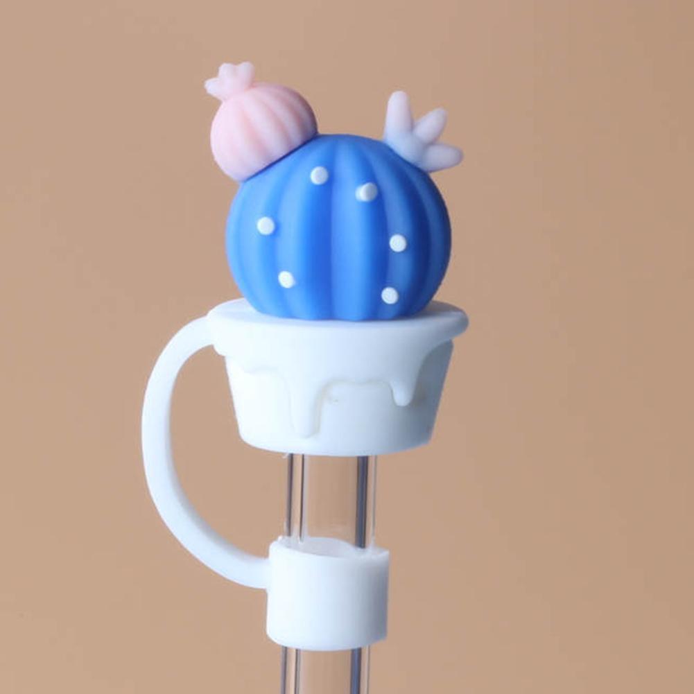 4/6/8pcs Silicone Straw Tips Cover Protection Dustproof Plugs For Straw Cap Cartoon Reusable Straw Protection Plug Accessories
