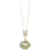 Recommended Jewelry Peace Lock Necklace for Women, Hetian Jade Longevity Lock14K Gold-plated collarbone chain with Ruyi lock pendant