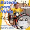 Drum Set for Children +3 Years with Stool, Drums, Bass Drum, Cymbal and Drumsticks 59.5x31.5x59 Cm Black