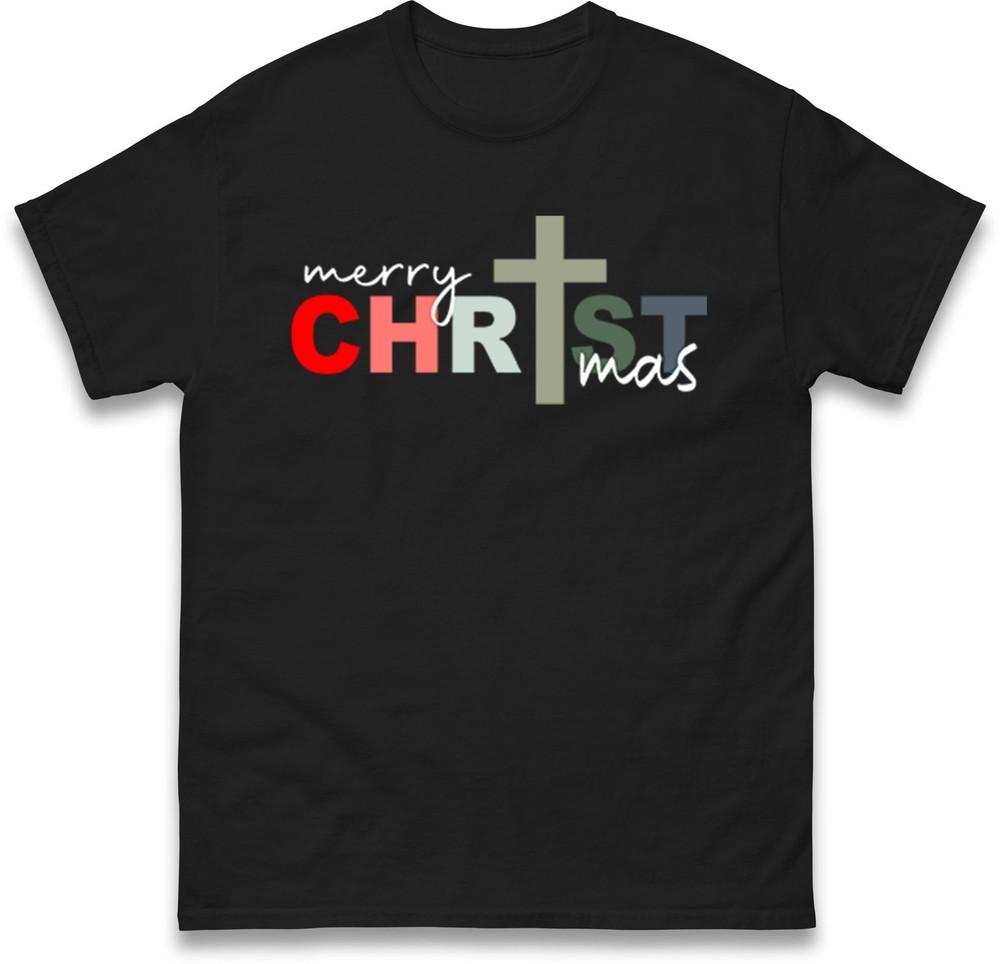 Christ Jesus Christmas T Shirt Christianity Xmas Tee Top Xmas Festive Gift Top