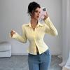 Casual Simple Striped Long-sleeved Button Tops and Shirts for Women 2025 Autumn and Winter
