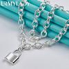 925er Sterlingsilber Schloss 18 Zoll Anhänger Halskette Für Frauen Modeschmuck