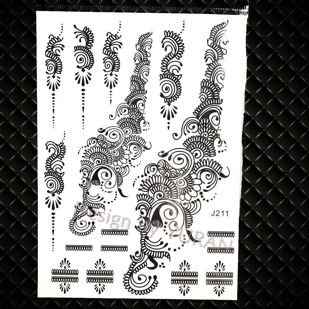 Black Women Forest Boho Wolf Lion Totem Tattoos Stickers Girls Henna Mandala Floral Fake Tatto Temporary Lotus Custom Arm Tattoo