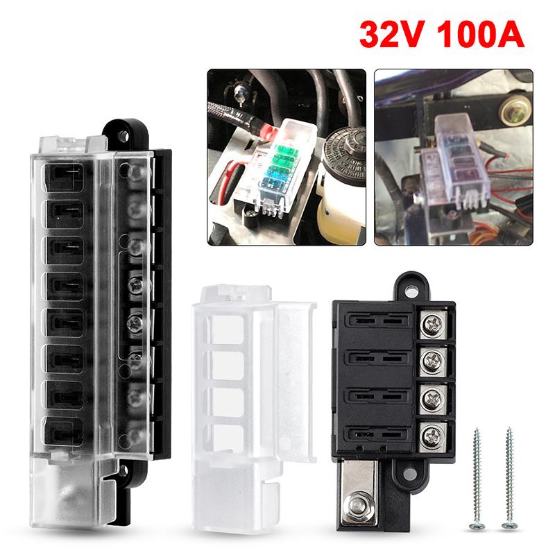 4/8 Way Car Fuse Accessory 12V 24V Car Truck Circuit Medium Insert Fuse Box Circuit Breaker Blade Fuses Circuit Standard