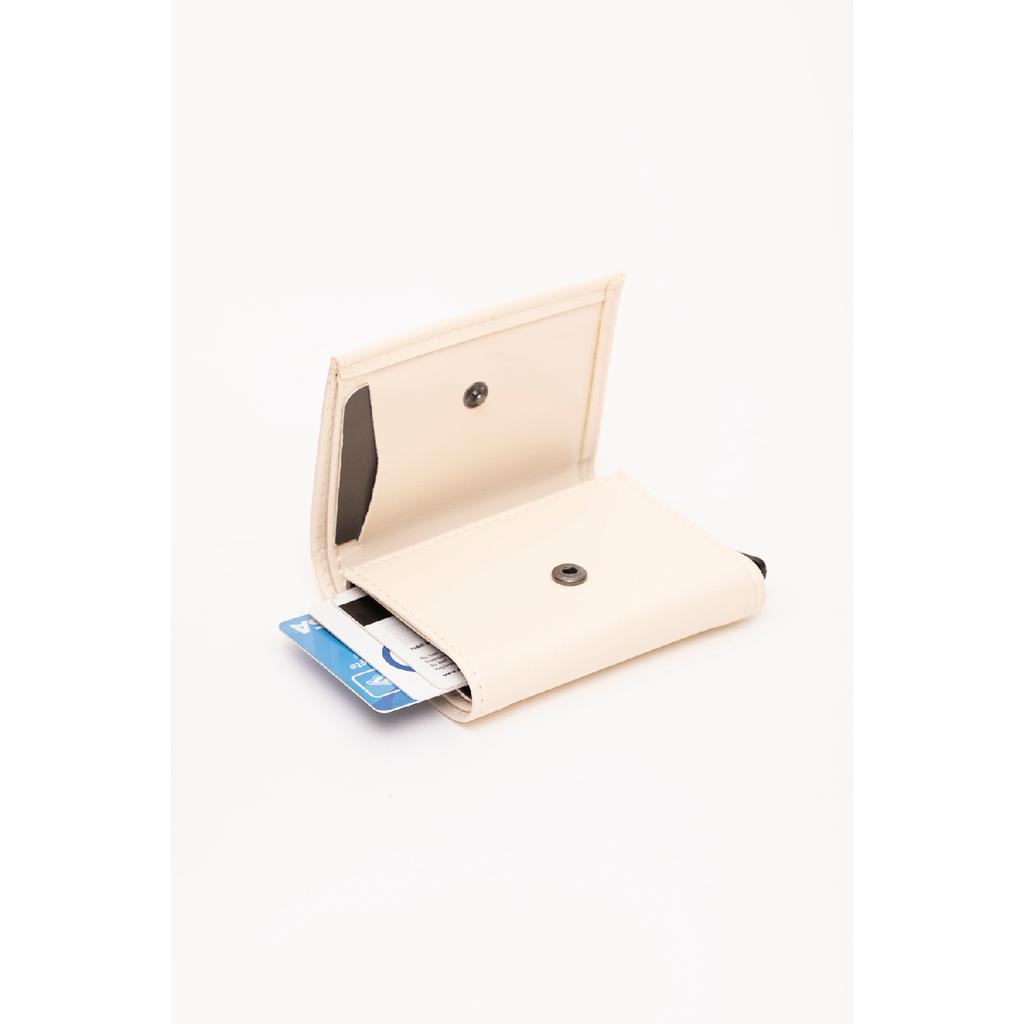 Schwarze Shk69-Geldbörse aus Kunstleder mit Papiergeldfach, automatischem Schiebemechanismus, Vordertasche und Kartenhalter