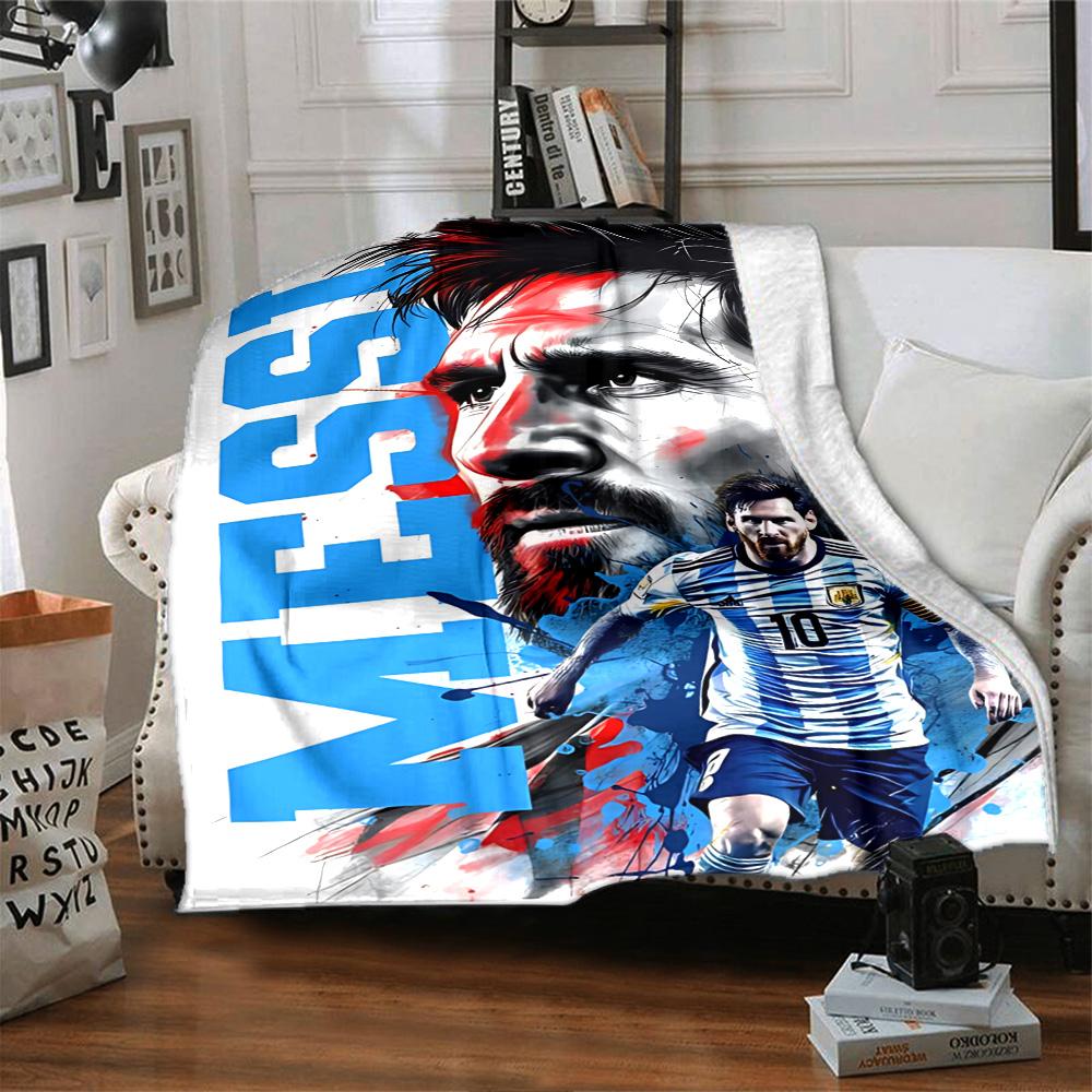 1 pièce Couverture en flanelle Célébration de Messi de l'Argentine Super Douce Mignonne Confortable pour Voyage Literie Canapé Canapé Couverture Y7304