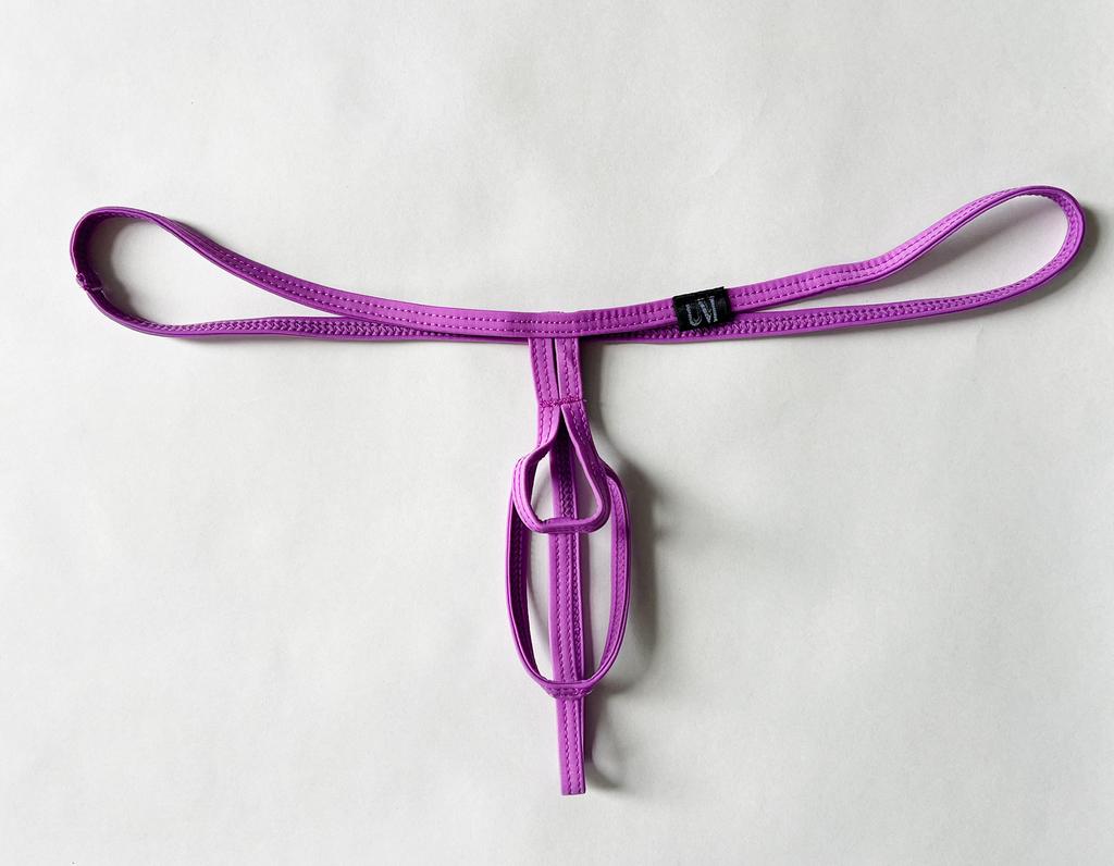 Cock Ring Men'S Sex Thong Gun And Bullet Separation Underwear Man Hollow Out Strip G-Strings Open Penis Panties Erotic Lingerie