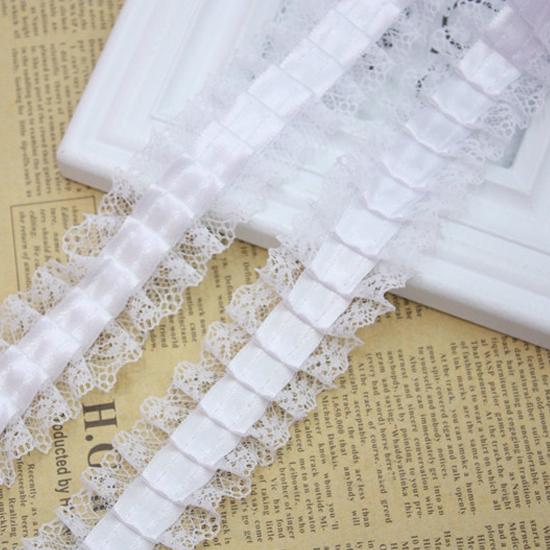 5Meters/lot 4cm Wide Black and White Ribbon Lace Discount Lace DIY Doll Clothing Accessories Decoration Pleated Lace