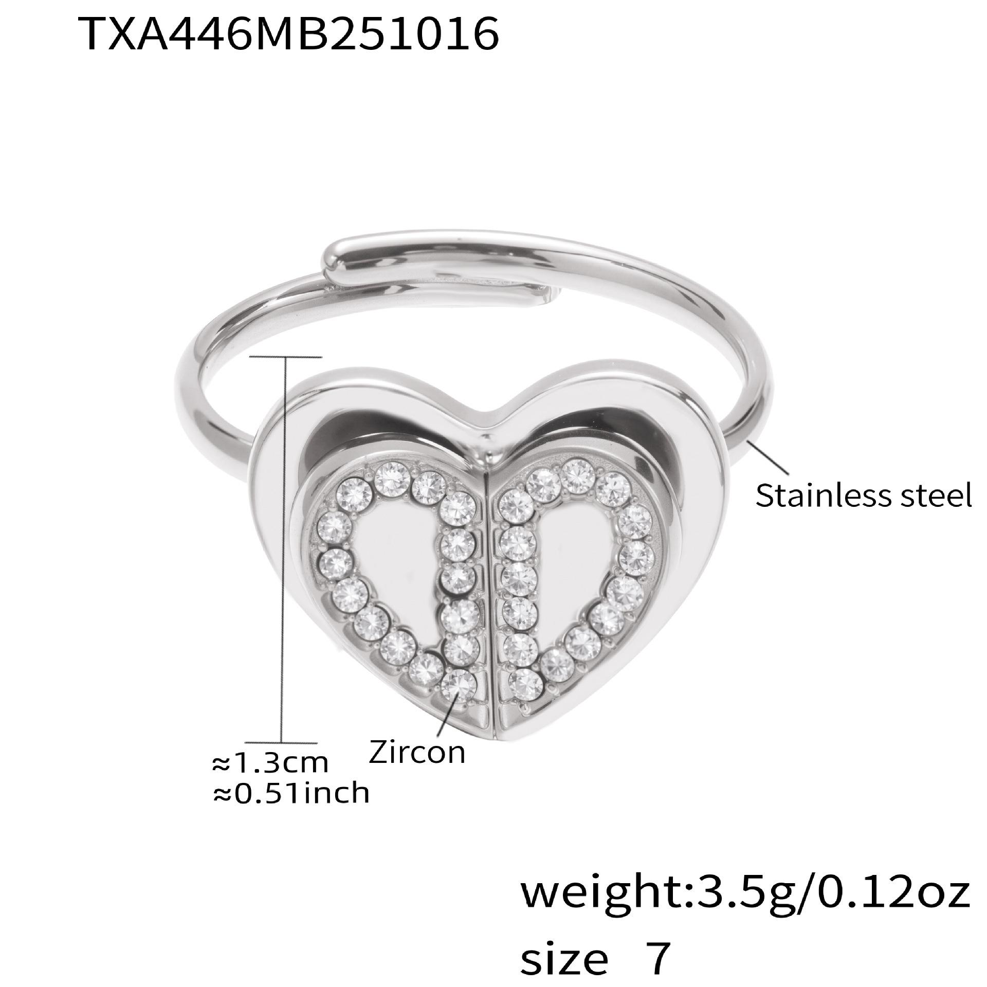 Qiong Yao 5A Zirconia Sparkle Heart Pendant Necklace, Earrings, and Ring Set - 3D Double Layer Design, Versatile Fashion Jewelry
