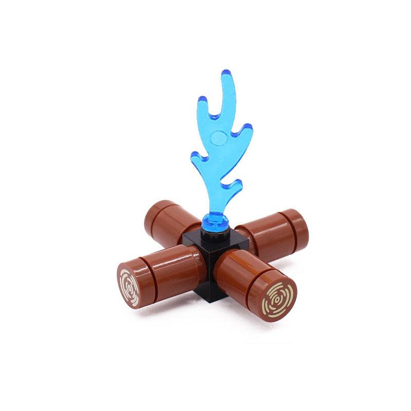 MOC City Scene Accessories Building Blocks Medieval Bonfire Flame Wine Bottle Reagent Bottle Box Compatible Mini Bricks Toys T11