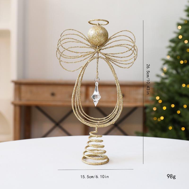 Angel Christmas Tree Top Star Ornament, Christmas Scene Arrangement Christmas Tree Decoration Tree Top Star