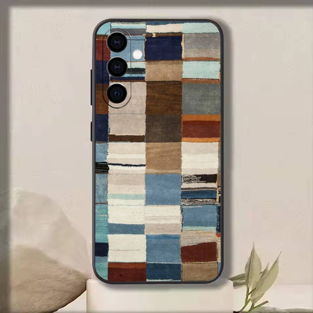 

Vintage Geometric Block Phone Case For Samsung Galaxy A73,A72,A71,A70,A53,A52,A51,Others Soft Black Cover Samsung a32 4g