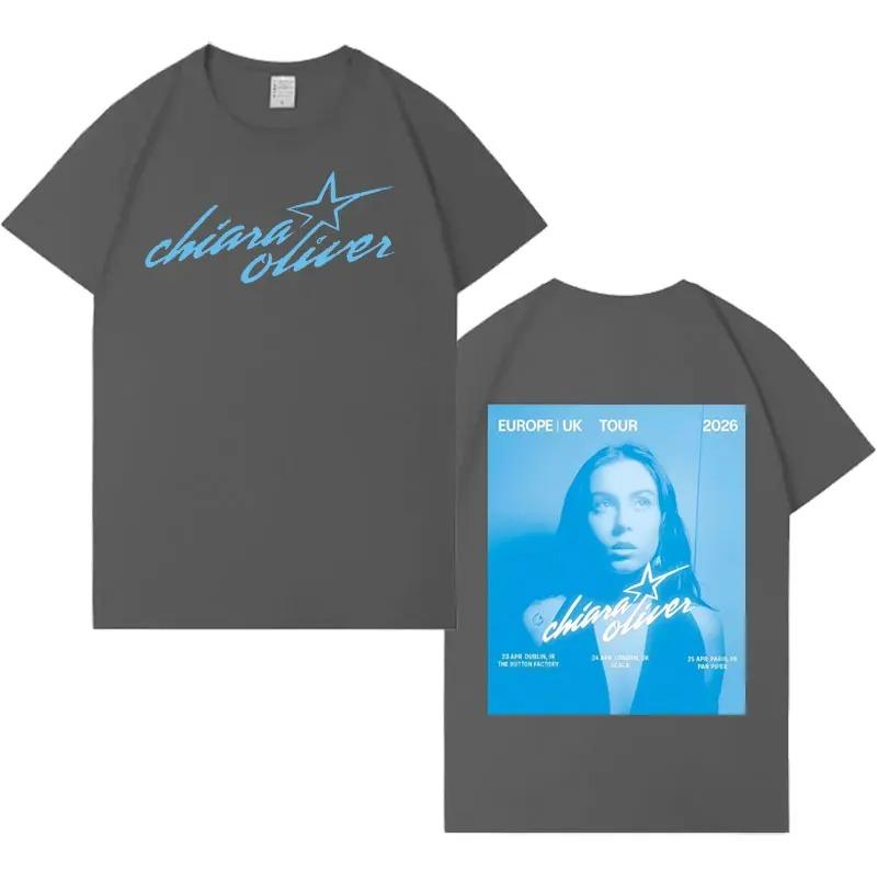 Koszulka Singer Chiara Oliver 2026 Gothic Tour Unisex Koszulka HipHop Casual Dekolt Okrągły Bawełna Wygodna Koszulka Unisex