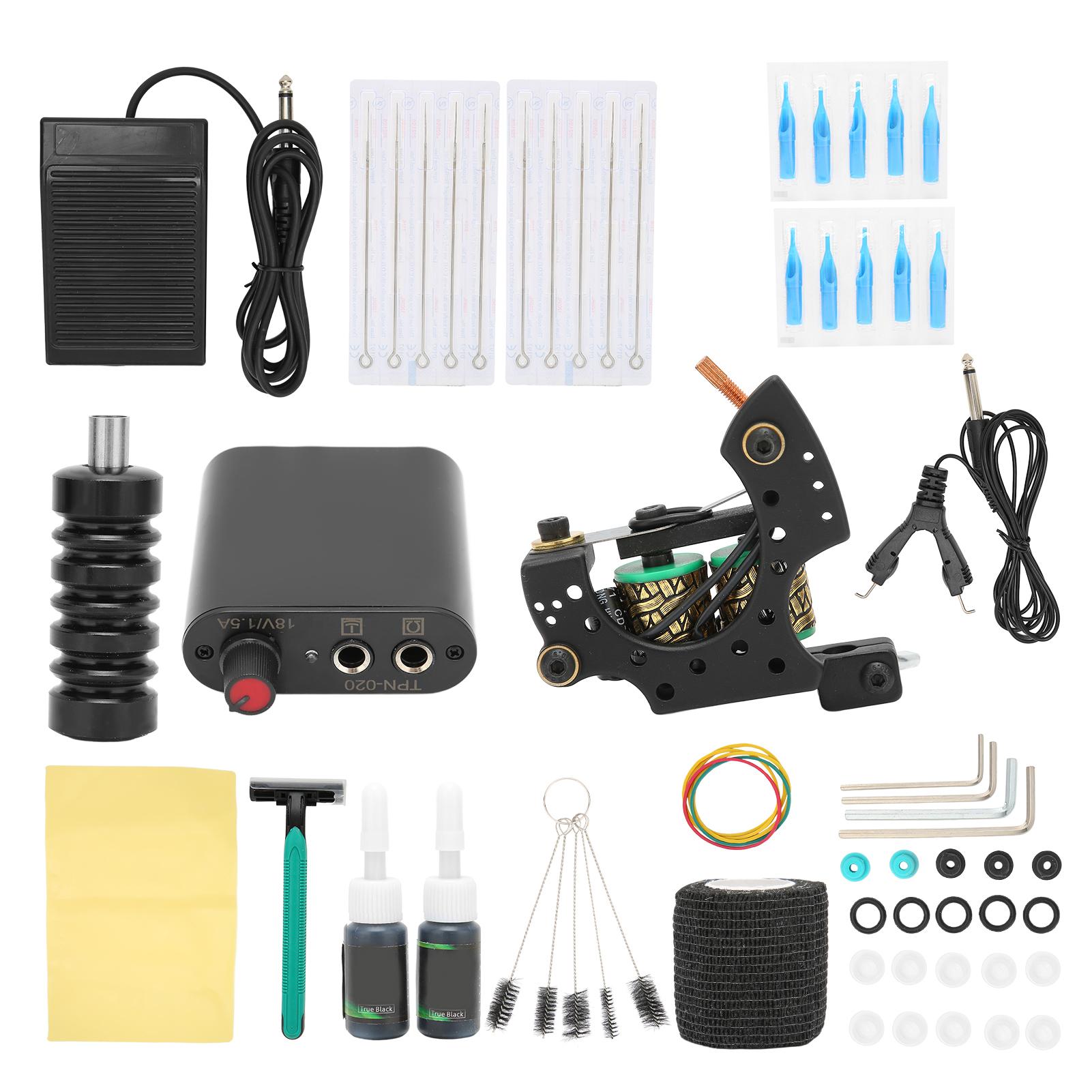 

Полный комплект машинки для татуировки Профессиональные катушки для татуировки Комплект машинки для макияжа Татуировка Поставка EU Plug