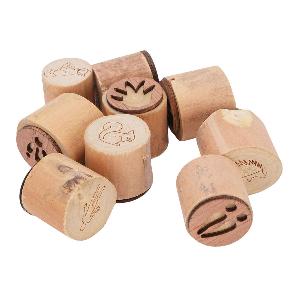 9 Stück Tierstempel aus Holz zum Dekorieren von Karten, Geschenkpapier, Journals, Planern, Ton, Stoff