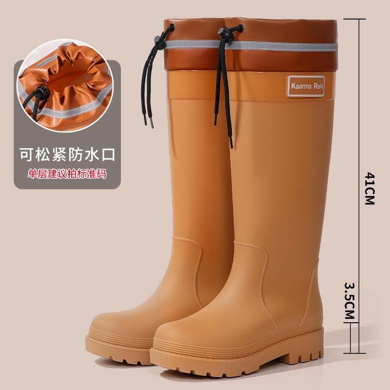 Bundle Mouth Water Shoes Women's Non-slip High Tube Women's Rain Shoes New Rain Boots Women's Adult Water Boots Wear-resistant High Boots