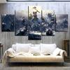 5 Panel God Of War Kratos Game Modular Paintings HD Prints Posters Canvas Wall Art Pictures Gamer Living Room Home Decor