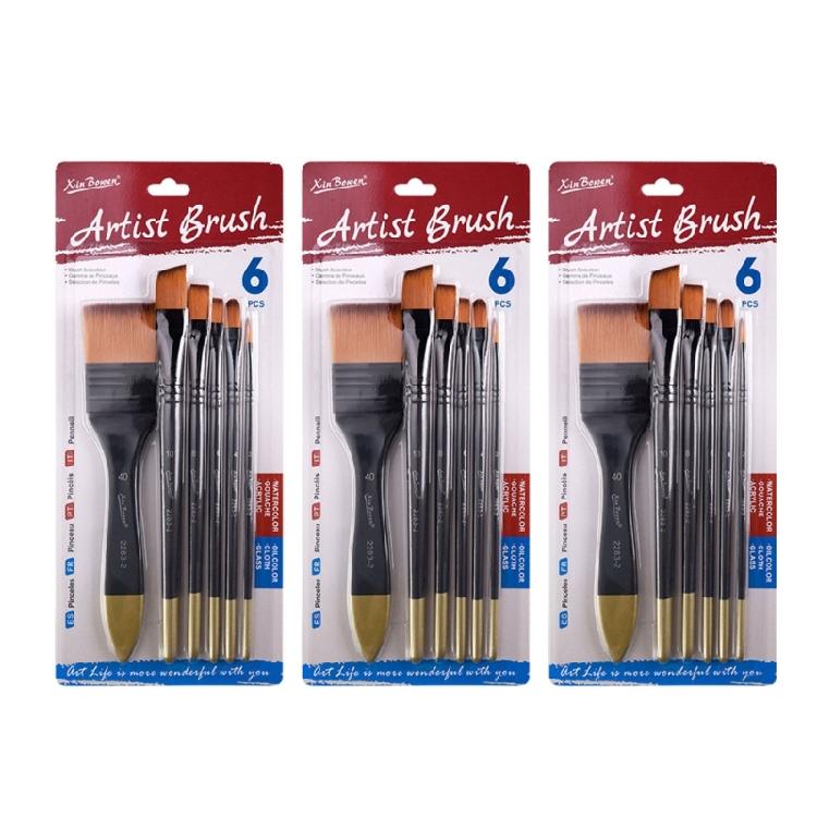 

3 Set Nylon Hair Painting Brush Artist Paint Brush Watercolor Acrylic Paint Brush Drawing Supplies for Oil Painting