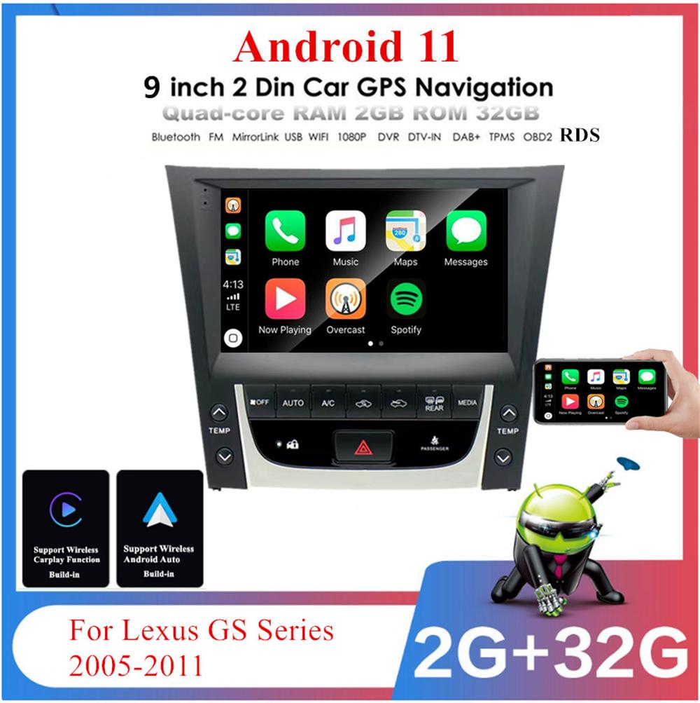 9" Android Stereo Radio FM For 05-11 Lexus GS300 GS350 GS430 GS450 GS460 Carplay