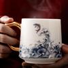 Handmade Dehua White Porcelain Tea Cup with Lid and Filter