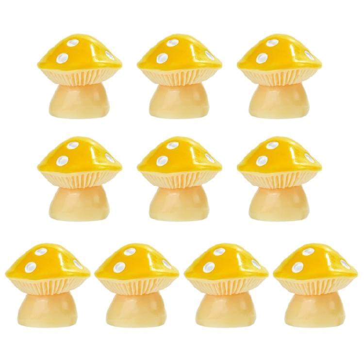 10Pcs Resin Mushrooms for Garden and Home Decoration Ornaments for Cake Decorating Ornaments