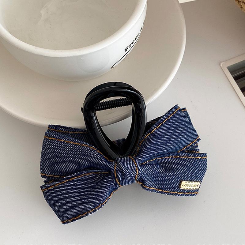 Women's Bowknot Claw Clip: Small & Medium Sizes, Ideal for Little Hair & Half Updos