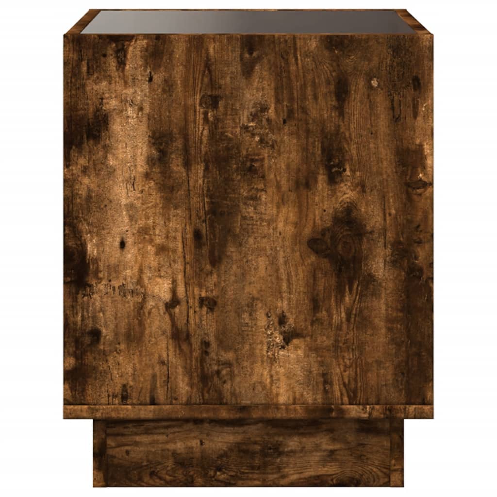 Infinity LED Coffee Table in Smoked Oak 50 x 50 x 50 cm