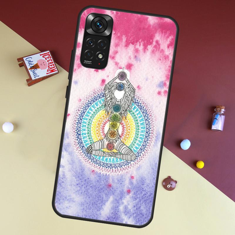Mandala Chakra Insist Yoga Case For Xiaomi Redmi Note 10 11 Pro Cover For Redmi Note 12 8 9 Pro 11S 10S 9S 9A 9C 10C