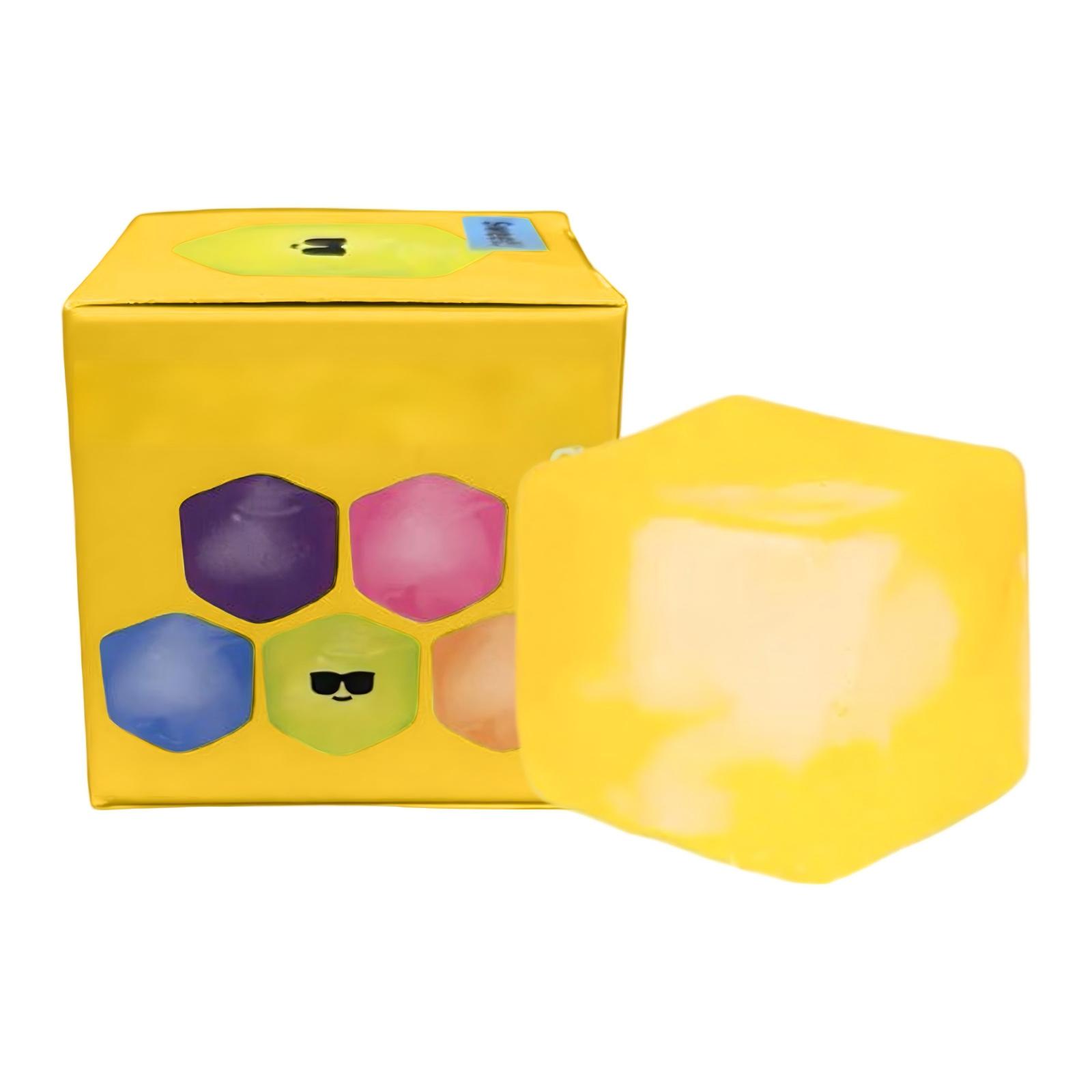 

Sensory Squeeze Cube Toy Soft Flexible Stress Relief Toy for Hand Exercise and Focus Improvement Durable and Reusable Material for Adults and Kids One Size жовтий