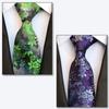WHITE FANG Necktie, Floral Pattern, Solid Color, Suitable for Suits, Business, Casual, Stylish, Washable, Men's NC018 (09: Purple 283)