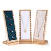 New Solid Bamboo Wood Jewelry Display Stand Necklace Showcase Holder Pendant Long Chain Handing Organizer Holder For Necklaces