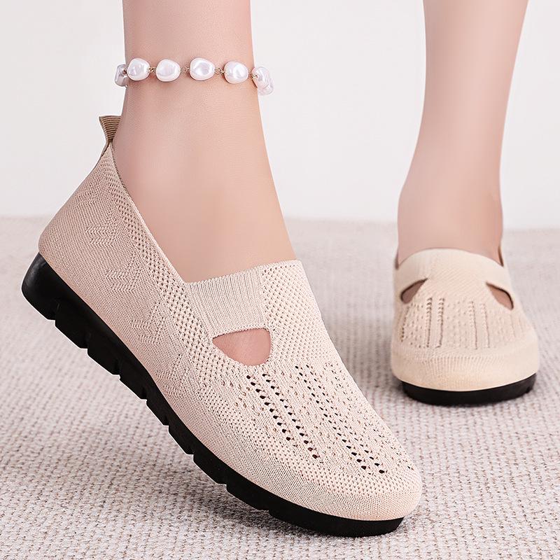 Women's Summer Flyknit Breathable Casual Shoes - Lightweight, Comfortable, and Versatile