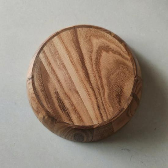Handmade Round Bamboo Salad Bowl for Fruits and Vegetables