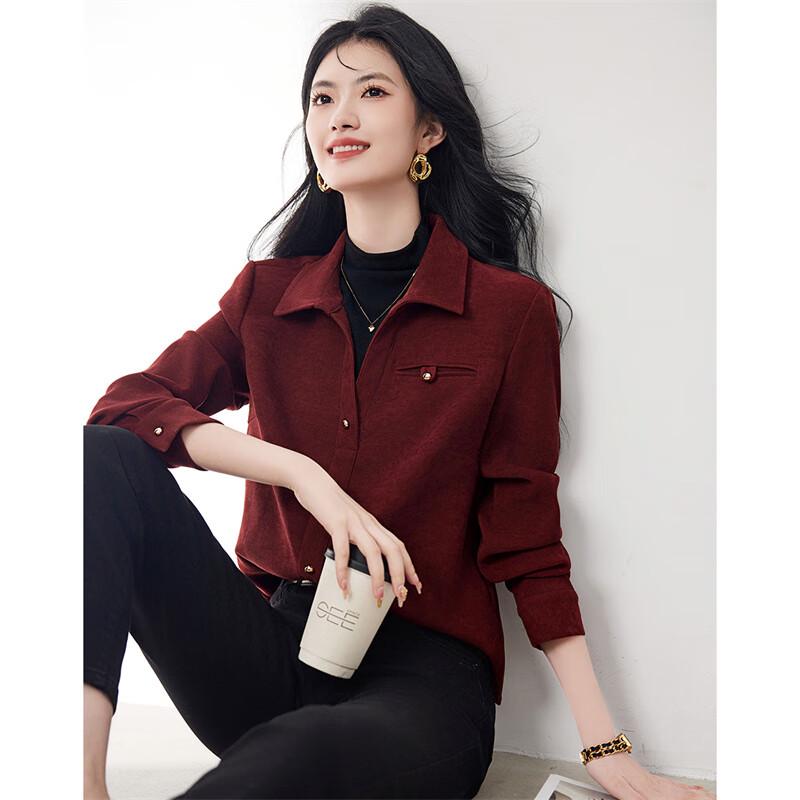 

Women s Wine Red Base Layer Shirt M