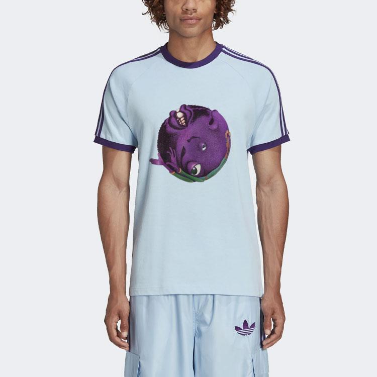 Adidas Originals Kerwin Frost Collaboration Cartoon Print Sports Short Sleeve T-Shirt Men Tops Powder-Blue HB7424