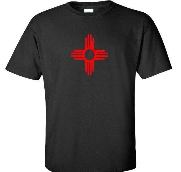 

Red New Mexico State Flag Symbol Black T-Shirt Santa Fe Tee Shirt S-5XL 4XL