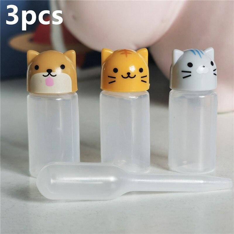 3pcs/set Mini Seasoning Sauce Bottle Small Containers Lovely Cat Dog Bottles for Bento Lunch Box Kitchen Jar Accessories Cartoon