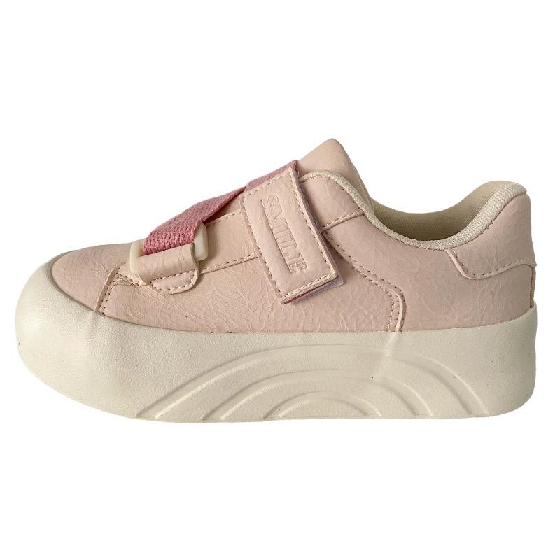 

BE-6856 Латексная стелька/Белые туфли на липучке для женщин, обувь для скейтбординга, весна 2025, новые, с круглой головкой, универсальные 35 розовый