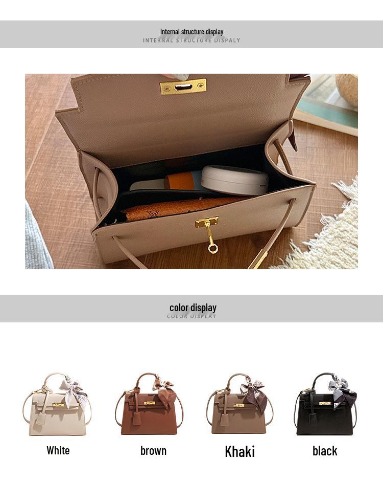 2026 Mori Cute Lychee Textured Niche Shoulder Bag - Women's Summer Small Square Handheld Kelly Bag