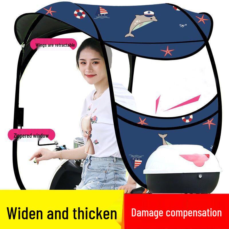 Collapsible Windproof Sunshade for Electric Cars & Motorcycles
